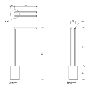 Полотенцедержатель Decor Walther Stone 971754 белый / хром