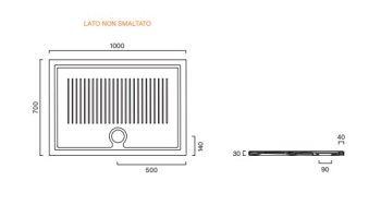 Душевой поддон 100×70 Catalano H3 Ceramic Bianco lucido 7041070001