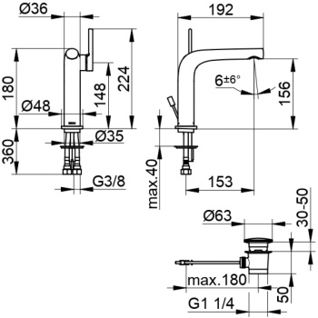 Смеситель для раковины Keuco Edition 400 51502130000 черный