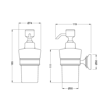 Дозатор для жидкого мыла Burlington RA55 белый/хром