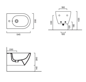 Биде подвесное 54×35 Catalano Sfera Bianco lucido 0518441001