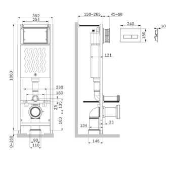 Инсталляция с клавишей AM.PM ErgoFit I012711.0351