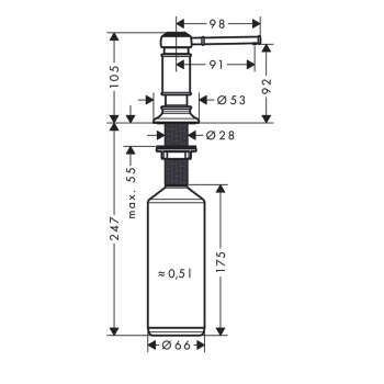Axor Montreux Диспенсер для мытья посуды, встраиваемый, цвет: сталь 42018800