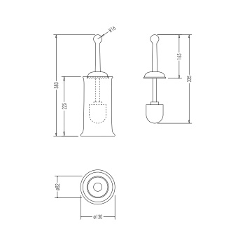 Ерш напольный Devon&Devon New York колба керамика белая никель блестящий NY120NK