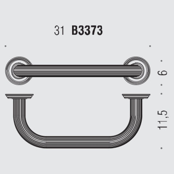 Поручень для ванны Colombo Hermitage 31см, хром B3373.CR