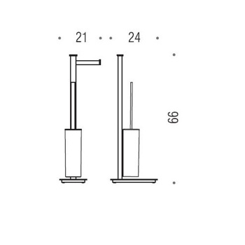 Напольная стойка с держателем туалетной бумаги и ершом Colombo Units SX, черный матовый B9107S.NM