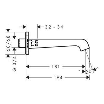 Излив на ванну Axor Citterio E 36425000 хром