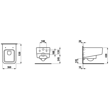 Унитаз подвесной Laufen Pro S 8.2096.2.400.000.1 белый с покрытием LCC