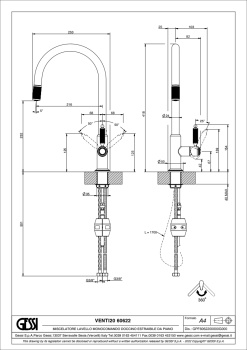 Смеситель для кухни Gessi VENTI20 60622.708 Copper Brushed PVD