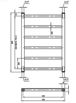 Полотенцесушитель водяной Zehnder Stalox 450 600