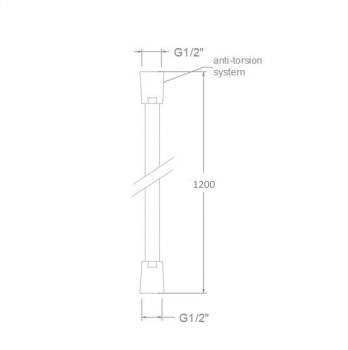 Шланг для гигиенического душа Ramonsoler 1,2м в пвх оплётке чёрный 1121NM