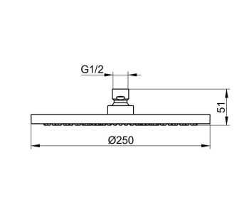 Верхний душ Keuco 59886050201 никель шлифованный