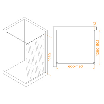 Душевая перегородка RGW Walk In WA-010 неподвижная 110 см 351001011-31