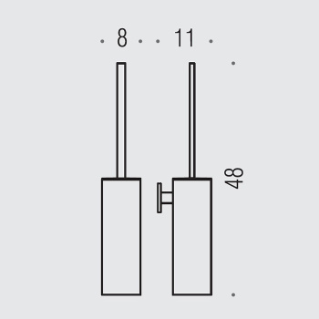 Туалетный ёршик Colombo Look подвесной, пластик, PVD графит матовый B1607.GM