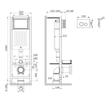 Инсталляция с клавишей AM.PM ErgoFit I012711.0101