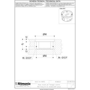 Внутренняя часть для напольного смесителя Ritmonio Built-in kit RCMB201