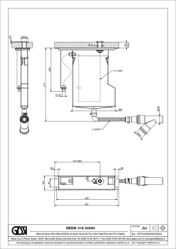 Система сбора воды для ручного душа  Gessi 54594.707 Black Metal Brushed PVD