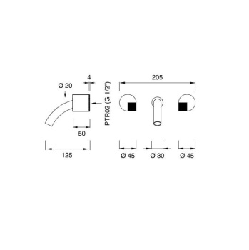 Смеситель для ванны CЕА Design Duet DET 24 S сталь