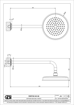 Верхний душ Gessi Venti20 65148.710 Brass PVD