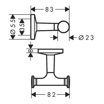 Axor Universal Circular Крючок двойной, подвесной, цвет: черный матовый 42812670