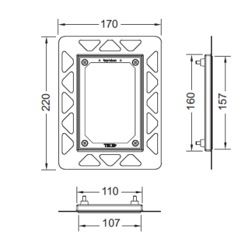 Рамка для монтажа кнопки  Tece 9242040 белый