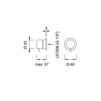 Смеситель для ванны CЕА Design Milo360 MIL 42 S с термостатом сталь