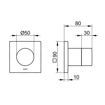 Запорный вентиль Keuco Ixmo 59541010002 хром