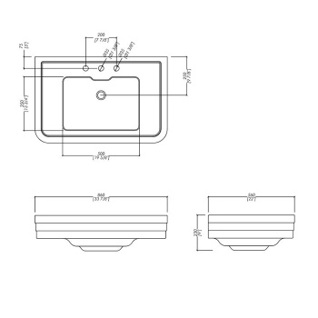 Раковина Devon&Devon Nobel 86х56х23 cм. подвесная с 3 отв под смеситель белый можно комплектовать пьедесталом IBCOLBLUES NOBEL3FBI