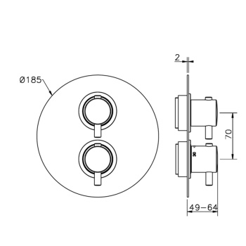 Cмеситель для душа Cisal Less New термостат, 1 источник, хром LN00730021