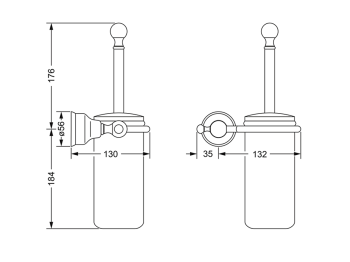Ершик туалетный Jorger Delphi 109.00.000.000 chrome