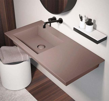 Раковина подвесная Cielo Era ERLA100SXSF CP 100 см левая розовый