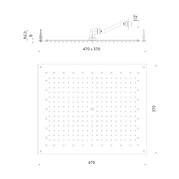 BOSSINI PARIS-RECTANGULAR Верхний душ 470 x 370 мм, FLAT, цвет: хром I01607.030