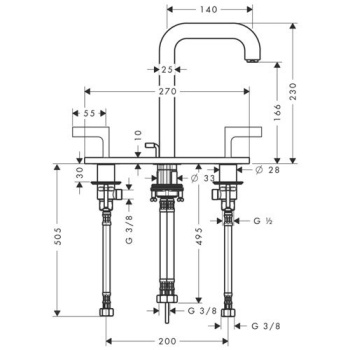 Смеситель для раковины Axor Citterio 170 39136000 хром