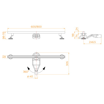 Душевой трап RGW SDR SDR-51B однолинейная щелевая 800 мм черный 76215180-03
