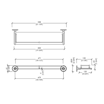Полочка стеклянная Devon&Devon Old Navy хром MIL602CR