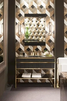 Зеркала для ванных комнат OASIS BATHROOM Academy 0ACSPR066OR - декор - ribbed nero 66*2*h100