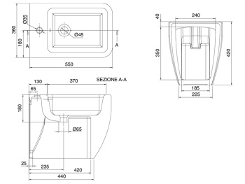 Биде напольное Scarabeo TEOREMA 2.0 5139