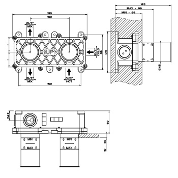 Скрытая часть смесителя Gessi Gessi316 54073.239 Steel Brushed