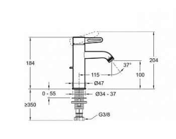 Смеситель для раковины Jacob Delafon Nouvelle Vague E78336-CAT хром