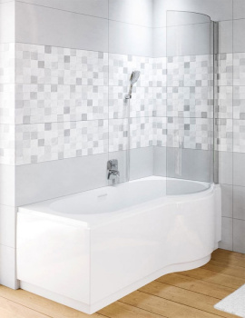 Шторка на ванну Riho Novik Z108 80 GZT94000762 R профиль Хром стекло прозрачное