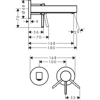 Смеситель для раковины Hansgrohe Finoris 76051670 черный
