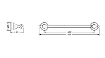 Поручень для ванной Jorger Delphi 109.00.031.000 chrome