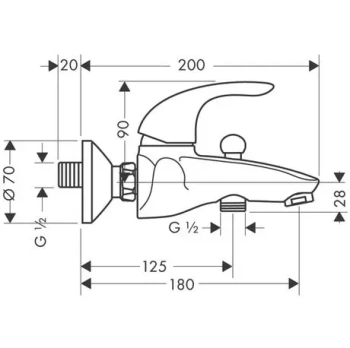 Смеситель для ванны Hansgrohe Focus E 31740000