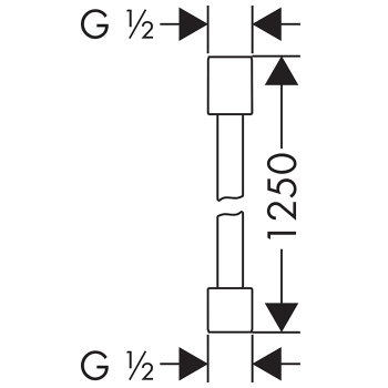 Axor Starck Шланг для душа 125см., с металлическим эффектом, цвет: шлифованный черный хром 28282340