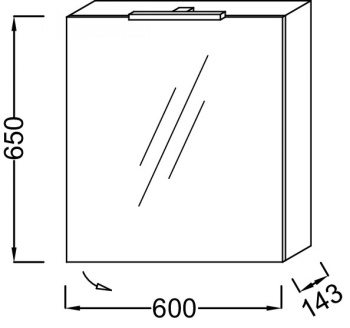Зеркало-шкаф с подсветкой 60 см Jacob Delafon Odeon Up EB1362G-E10, квебекский дуб