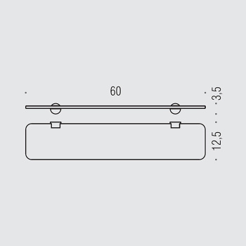 Полочка Colombo Plus 60см чёрный матовый/стекло W4916.NM-VT