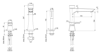 Смеситель для ванны Daniel Diva DV691DP золото брашированное