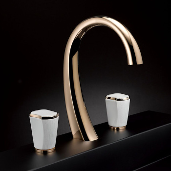 Смеситель для раковины THG Infini Porcelaine Blanche U2D-H53-151M matt gold pvd