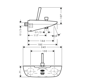 Смеситель Hansgrohe PuraVida 15472000 для ванны с душем