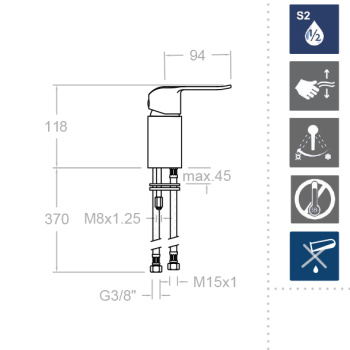 Смеситель для парикмахерской раковины Ramonsoler Ypsilon plus 642201S